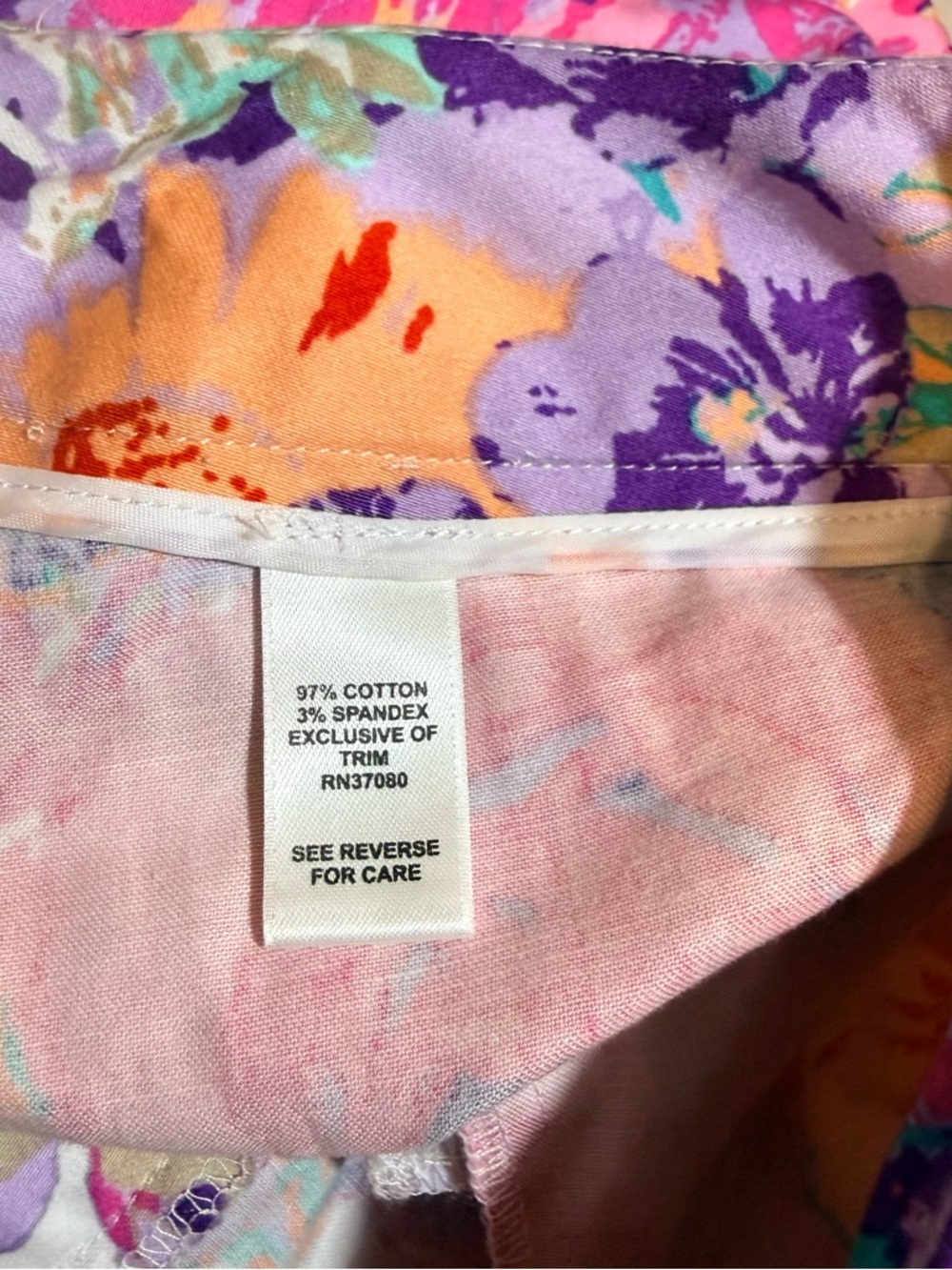 NWT Cato Floral Cropped Pants in Pink, Purple, Teal and Orange - Picture 7 of 9